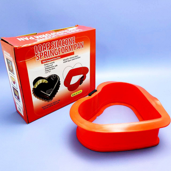 Форма силиконовая для выпечки Сердце SpringForm Pan / Форма с зажимом и стеклом на дне